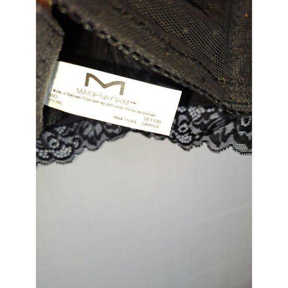 Maidenform Self Expressions Bra Size 38D Wireless Black Lightly Lined 011795 - Picture 3 of 3